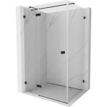 MEXEN/S - Lunar T sprchovací kút dvere krídlové ľavá 80 x 110, transparent, čierna 834T-080-110-70-00-L