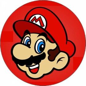 Jedlý papier Super Mario hlava na červenom pozadí 19,5 cm - Pictu Hap - Pictu Hap