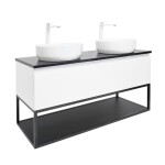 Kúpeľňová skrinka s krycou doskou SAT B-Way 119x30x45 cm biela lesk BWAY120WTKUBF BWAY120WTKUBF