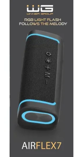 WG AirFlex7 čierna / Bluetooth reproduktor / 10W / TWS / IPX6 / LED (11167)