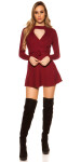 Sexy KouCla ripp knit dress wrap look BORDEAUX Einheitsgroesse