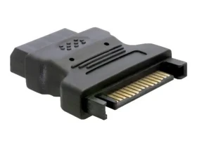 DeLock čierna / Napájací adaptér SATA 15 pin - IDE 4 pin / samec - samica (82326)
