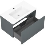 MEXEN/S - Orio kúpeľňová skrinka 80 cm s umývadlom Otis, 1 šuplík, grafit mat/biela mat 91A10-08047-1-BF66-W18M01