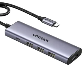 Ugreen CM511 sivá / USB Hub / HDMI 4K60Hz / 2x USB-A 3.2 / 2x USB-C 3.2 / PD 100W (UGR5682)