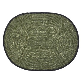 MADAM STOLTZ Prestieranie Seagrass Black Rim – set 2 ks Tmavozelená