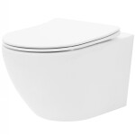 REA - Závesná WC misa vrátane sedátka Rimless Carlo Flat Mini biela REA-C2760