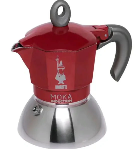 Bialetti Moka Induction kanvička na 2 šálky červená 100 ml / dopredaj (0006942)