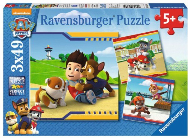 Ravensburger Tlapková patrola: Najlepší priatelia - 3 x 49 dielikov