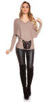 Trendy KouCla bat sweater with lacing Einheitsgroesse