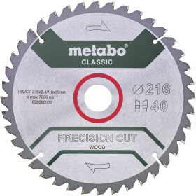 Metabo PRECISION CUT WOOD CLASSIC 628652000 pílový kotúč 216 x 30 x 1.8 mm Počet zubov (na palec): 40 1 ks; 628652000