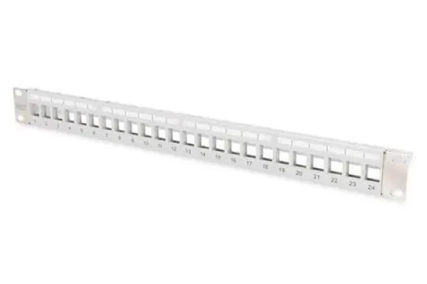 Digitus Patch panel 24 Port tienený čierny / Patch panel / 1U / CAT5e, CAT6, CAT6A (DN-91411-LF)
