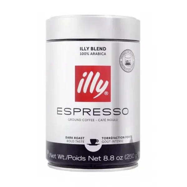 Illy Espresso INTENSO 250 g / Mletá káva / 100% Arabika / Plechovka (8003753900469)