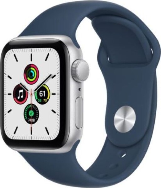 Apple Watch SE GPS 40mm Silver Alu Black Sport Modrý (MKNY3WB/A)