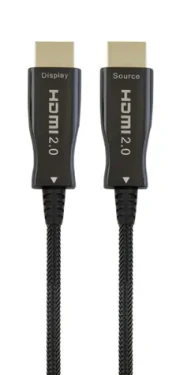 Gembird Active Optical HDMI kábel s Ethernetom 50m / 4K UHD 60Hz / AOC / pozlátené konektory / čierna (CCBP-HDMI-AOC-50M)