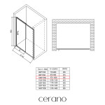 CERANO - Sprchové posuvné dvere Orlano L/P - 5 mm - čierna matná, transparentné sklo - 100x195 CER-8050BD75048