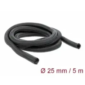 DeLock Samouzatváracie pletené opláštenie čierna / 5 mx 25 mm (18920)