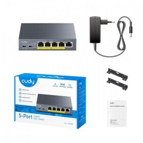 Cudy cudy Prepínač GS105P 5-Port Gigabit PoE+ Switch 36W