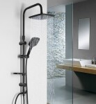 AQUALINE - KERA sprchový stĺp s pripojením na batériu, čierna mat SL435