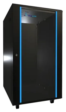 Extralink Rack 22U 600x800 čierna / Stojanový rozvádzač / 19" / sklenené dvere / nosnosť 726 kg (EX.14398)