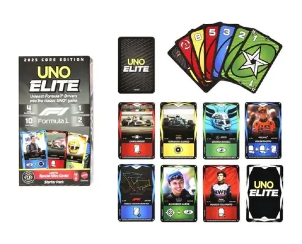 Mattel Kartová hra UNO Elite Formula 1 štartovací balíček JLV42