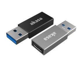 Akasa AK-CBUB61-KT02 adaptér čierna / USB-C adaptér / USB-A - USB-C / 2ks (AK-CBUB61-KT02)