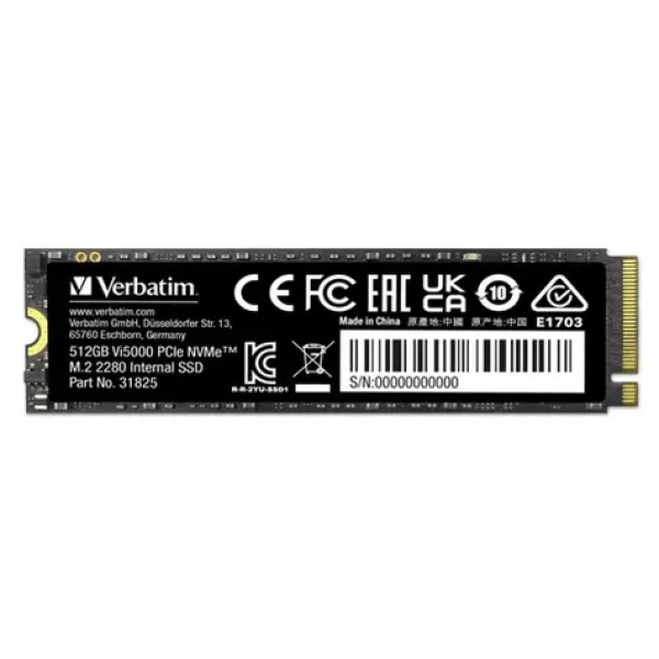 Verbatim Vi5000 512GB / M.2 2280 / PCI-E NVMe Gen4 / R: 5000MBs / W: 4500MBs (31825)