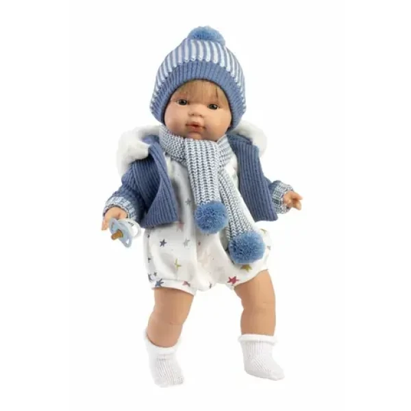 Llorens 38573 SASHA - realistická bábika so zvukmi a mäkkým látkovým telom - 38 cm