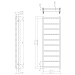 SAPHO - METRO LIGHT vykurovacie teleso 400x1140 chróm IR445R