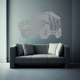 Veselá Stena Samolepka Auto Land Rover Defender Farba: šedá, Veľkosť: 80 x 52 cm