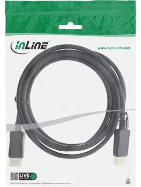 InLine DisplayPort kábel 8K UHD-2 čierna / Prepojovací kábel / DisplayPort (M) - DisplayPort (M) / 1 m (17201P)