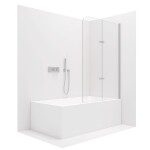 CERANO - Vaňová zástena dvojdielna Vasca - chróm, transparentné sklo - 120x140 - otočná/zalamovacia CER-413501