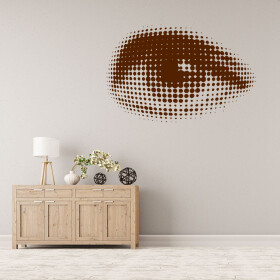 Veselá Stena Samolepka Oko Farba: hnědá, Veľkosť: 60 x 40 cm