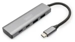 Digitus DA-70245 strieborná / USB-C húb / 4 porty / 2x USB-A / 2x USB-C / USB 3.2 Gen 2 10Gbps (DA-70245)