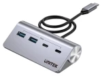 Unitek H1337AGY01 sivá / USB hub / USB-C / 2× USB-A + 2× USB-C / 5000 Mbit/s / hliníkový (H1337AGY01)