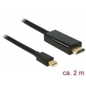 DeLock kábel mini Displayport 1.2 samec k High Speed HDMI A samec 4K 2 m (83699)