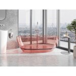 MEXEN - Pure coral voľne stojaca vaňa transparentná 170 x 80, korok chróm 58071708004