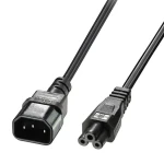 Lindy C14 - C5 čierna / Napájací kábel / IEC320 - trojlístok / 2 m (30341)