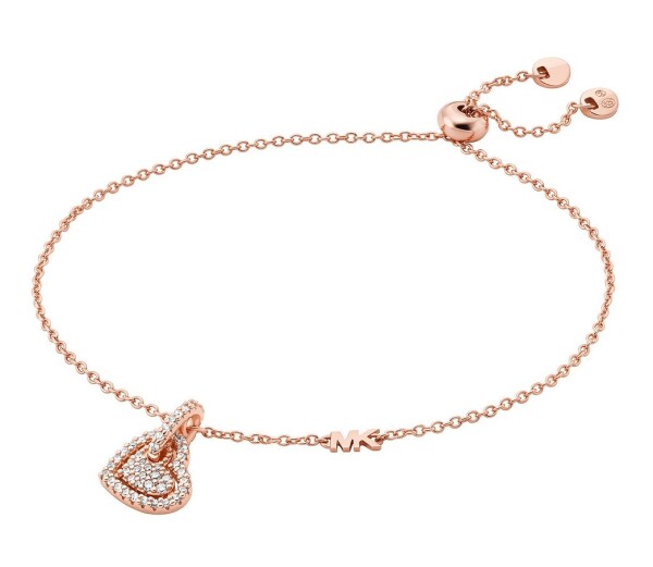 Michael Kors Pôvabný pozlátený náramok so zirkónmi Love Kors MKC1748CZ791