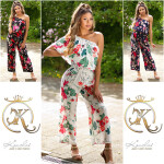 Trendy Summer Off-Shoulder Jumpsuit navy L/XL