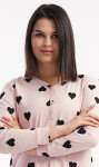 Dámska nočná košeľa s dlhým rukávom Heart světle lososová XXL