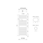 AQUALINE - ALYA vykurovacie teleso rovné 500x1230, chróm LLR104