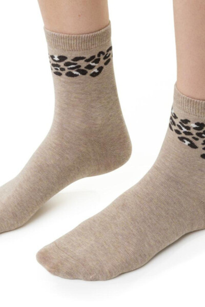 Dámske vzorované ponožky 099 béžová melanž 35-37