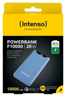 INTENSO F10000 10 000 mAh modrá / Powerbanka / PD 3.0, QC 3.0 / USB-C, USB-A / 20 W (7332035)