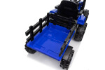 Mamido Mamido Detský elektrický traktor s vlečkou 12V 7Ah EVA kolesá ECO koža modrý