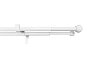 Garniža dvojradová Lory 120-230 cm, biela lesklá%