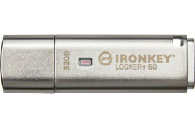 Kingston IronKey Locker+ 50 32GB strieborná / Flash Disk / USB 3.2 Gen 1 - (USB-A 3.0) (IKLP50/32GB)