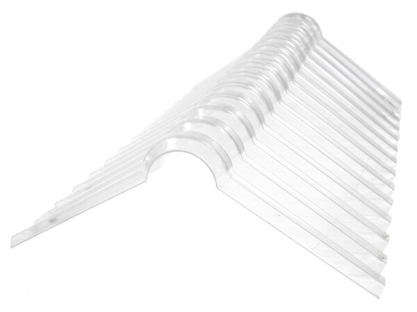 Akrylový hrebenáč (trapéz) Guttagliss Makro, 76 × 18 - čirá (1045 × 280 mm)