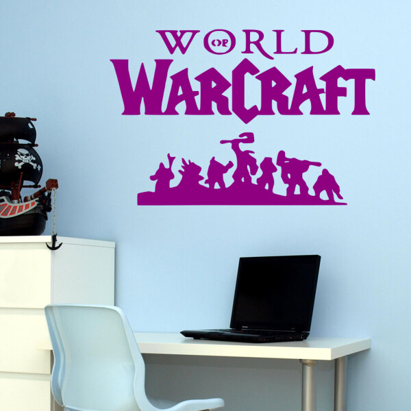 Veselá Stena Samolepka World of Warcraft Farba: fialová, Veľkosť: 100 x 66 cm