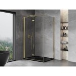 MEXEN/S - Mist-F sprchovací kút skladacie dvere ľavá 95 x 80, transparent, zlato 8A6T-095-080-50-00-L