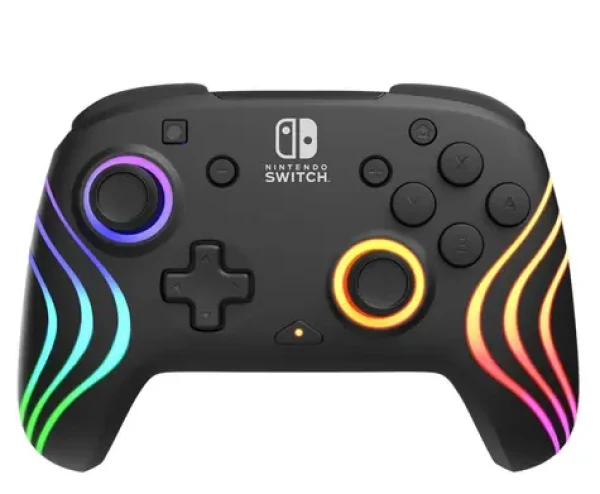PDP Afterglow Wave černá / Herní ovladač / bezdrátový / Nintendo Switch / Programovatelná tlačítka / Podsvícení (500-252-BK)